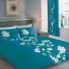 Jade Green Floral Design Duvet Cover & Pillowcases CHARISMA
