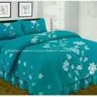 Jade Green Floral Design "QUILTED" Bedspread Comforter & Pillowcase/s CHARISMA