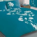 Jade Green Floral Design Duvet Cover & Pillowcases CHARISMA