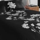 Black Floral Design Duvet Cover & Pillowcases CHARISMA