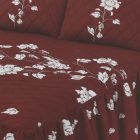 Burgundy Floral Design "QUILTED" Bedspread Comforter & Pillowcase/s CHARISMA