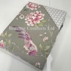 Grey, Lilac, Pink Floral/Bird Duvet Cover + Pillow Case JAZE