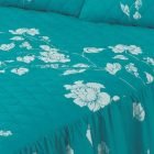 Jade Green Floral Design "QUILTED" Bedspread Comforter & Pillowcase/s CHARISMA