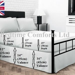 SUPER SINGLE 3'6" x 6'3" (PLEATED) FITTED VALANCE SHEET Over Mattress 42" x 75"