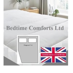 Caravan / Motor Home Fitted Mattress Quilted Topper - Corner Cut