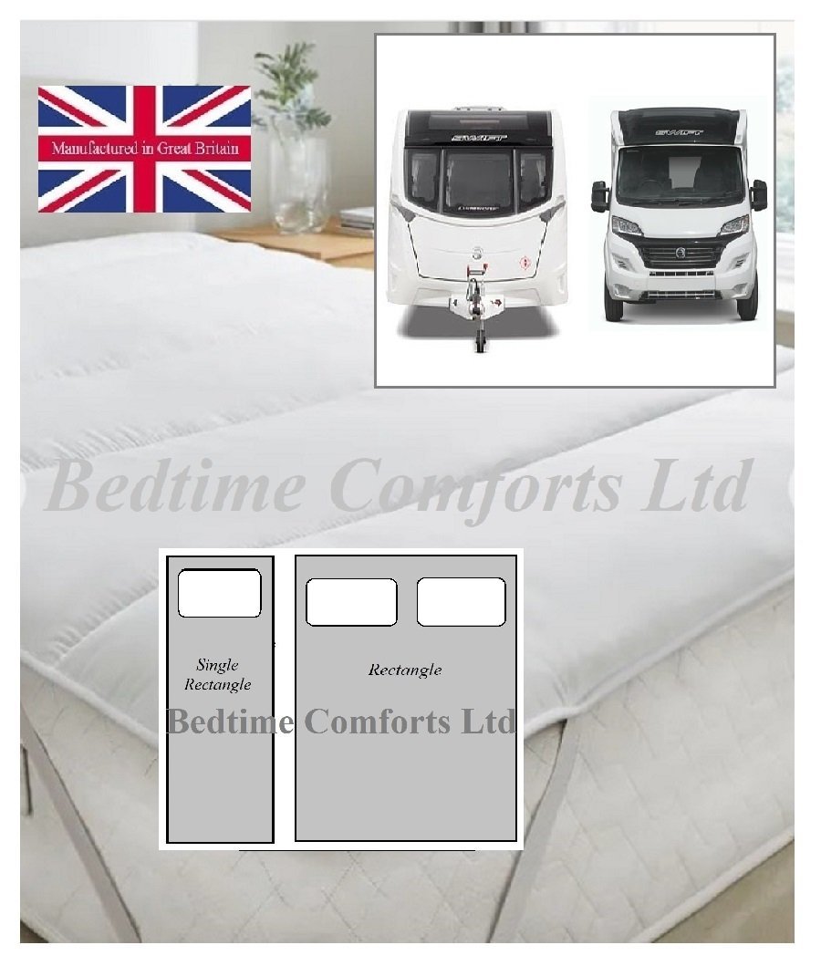 caravan motor home corner cut mattress topper rectangle