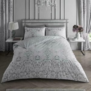 Grey Floral Duvet Cover + Pillowcases ASTORIA