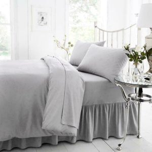 Euro IKEA Double Fitted Valance Sheet (Frilled) Over Mattress (55" x 78")