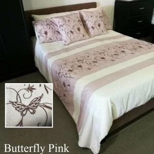 Pink Butterfly Design Duvet Cover & Pillowcases