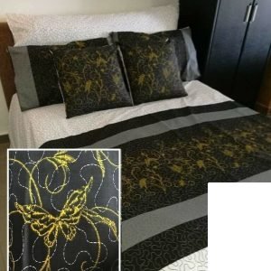 Black & Grey Butterfly Design Duvet Cover & Pillowcases