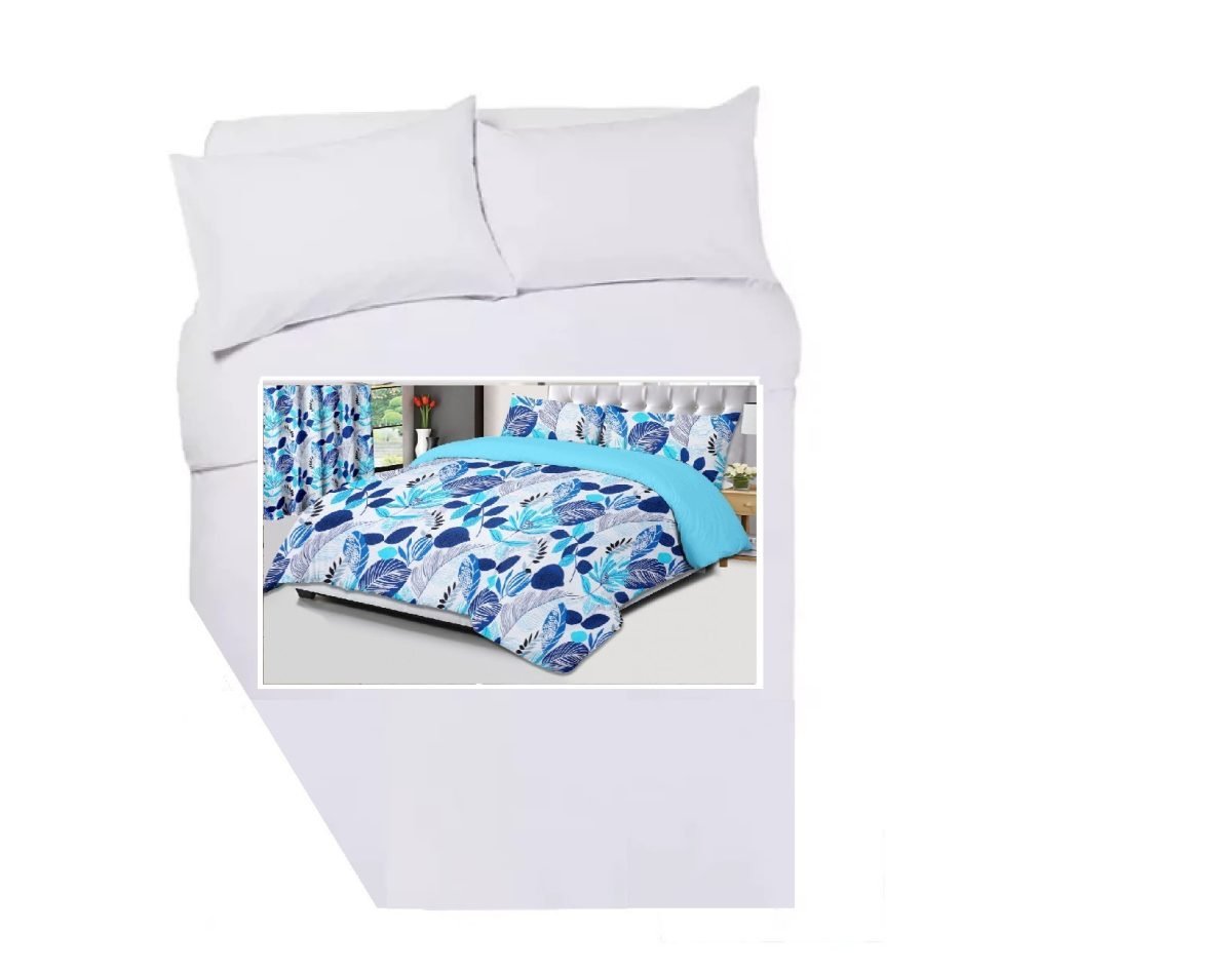 CARAVAN DUVET COVER BLUE LEAVES LH