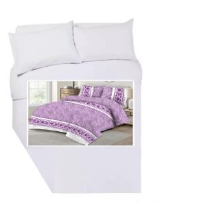 Corner Cut Off Double Duvet Cover Set - PINK SWIRL