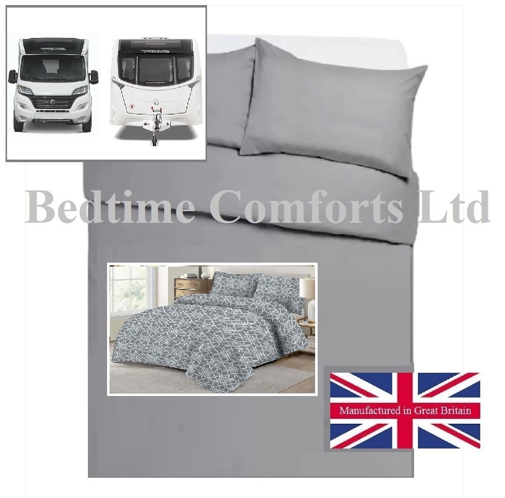CARAVAN MOBILE HOME DUVET COVER LADA GREY Caravan / Motor Home Duvet Cover Set - LADA GREY