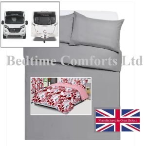 Caravan / Motor Home Duvet Cover Set - LEAVES RED
