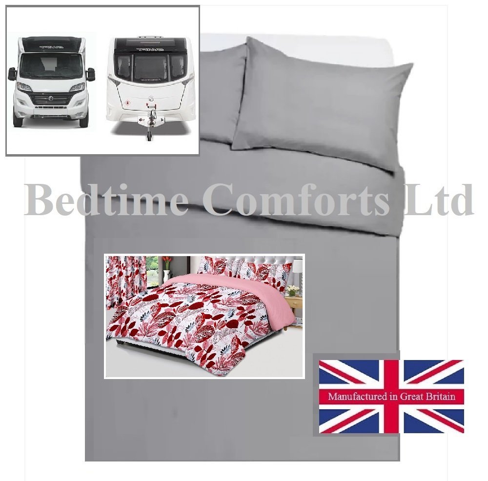 CARAVAN MOBILE HOME DUVET COVER LEAVES RED Caravan / Motor Home Duvet Cover Set - LEAVES RED
