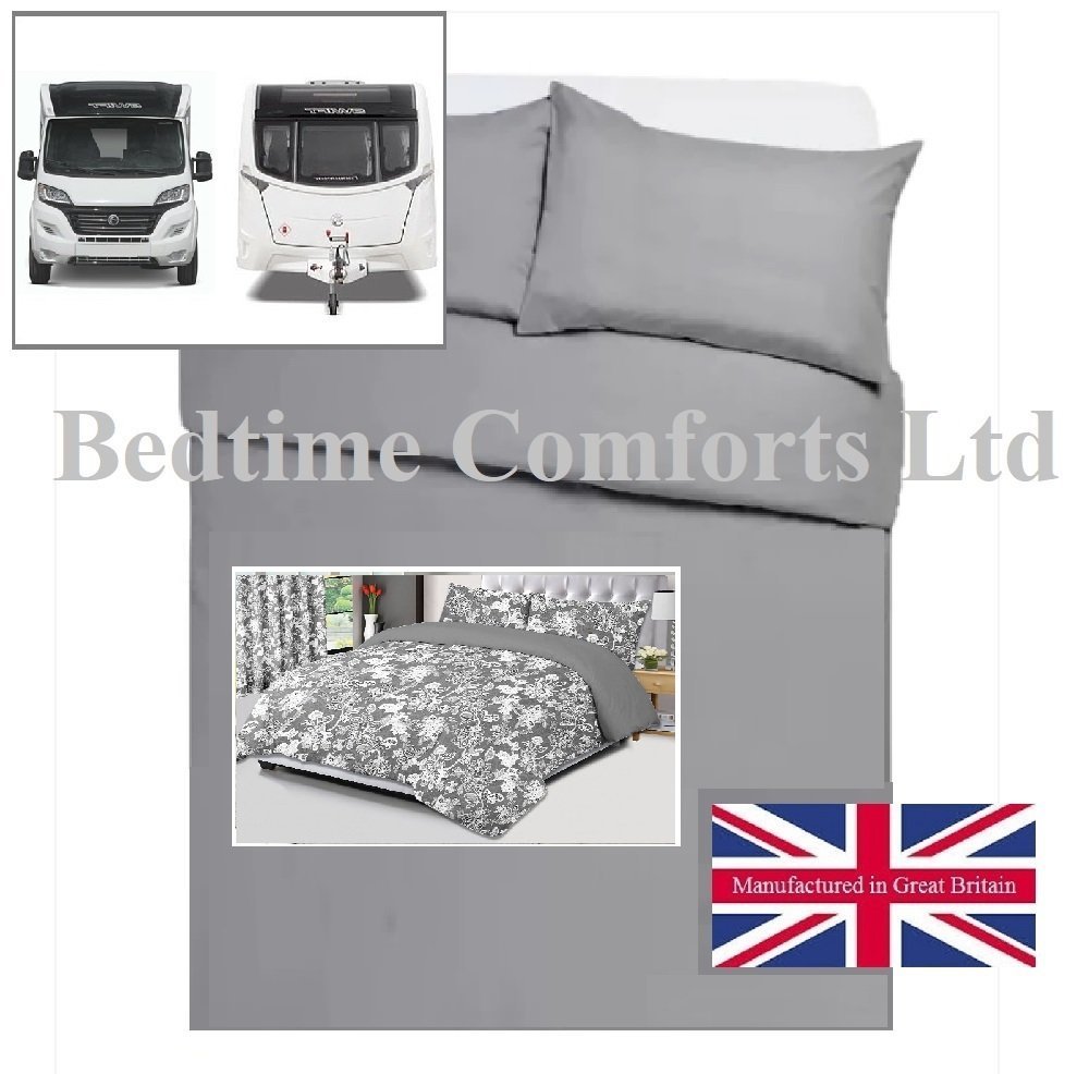CARAVAN MOBILE HOME DUVET COVER MADRID GREY Caravan / Motor Home Duvet Cover Set - MADRID GREY