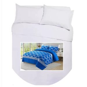 Island Bed Double Duvet Cover Set - BLUE GLAMOUR