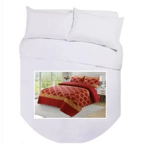 Island Bed Double Duvet Cover Set - RED GLAMOUR