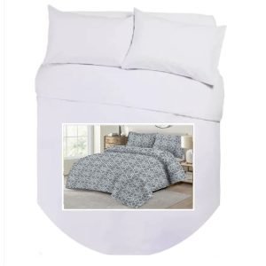 Island Bed Double Duvet Cover Set - GREY LADA
