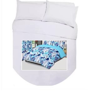 Island Bed Double Duvet Cover Set - BLUE LEAVES