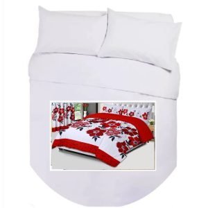Island Bed Double Duvet Cover Set - RED MARNA