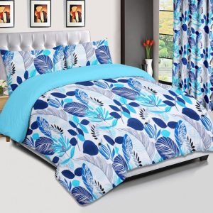 IKEA / EURO SIZE Duvet Cover Set -LEAVES - BLUE