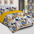 IKEA / EURO SIZE Duvet Cover Set -LEAVES - MUSTARD