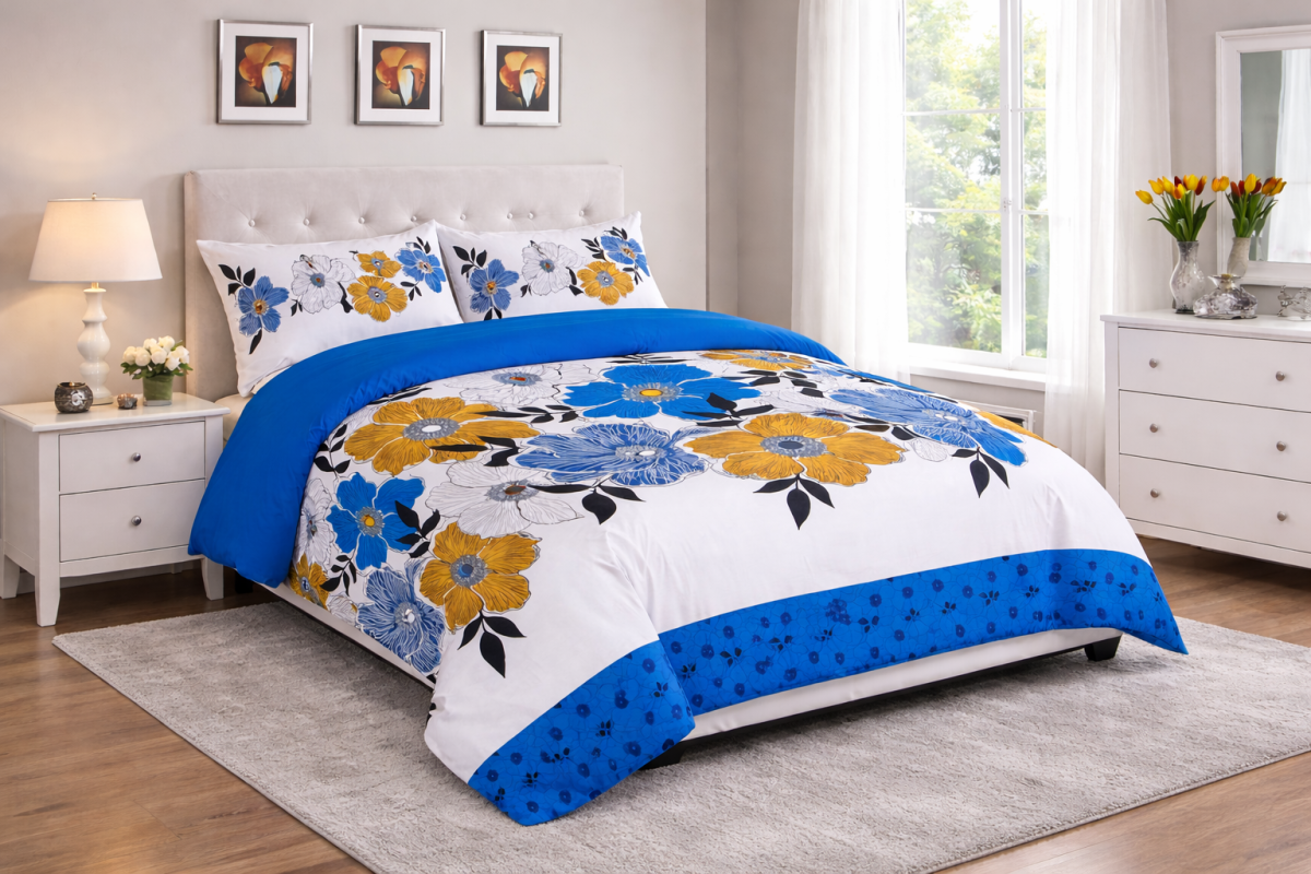 IKEA / EURO SIZE Duvet Cover Set - GLAMOUR- BLUE
