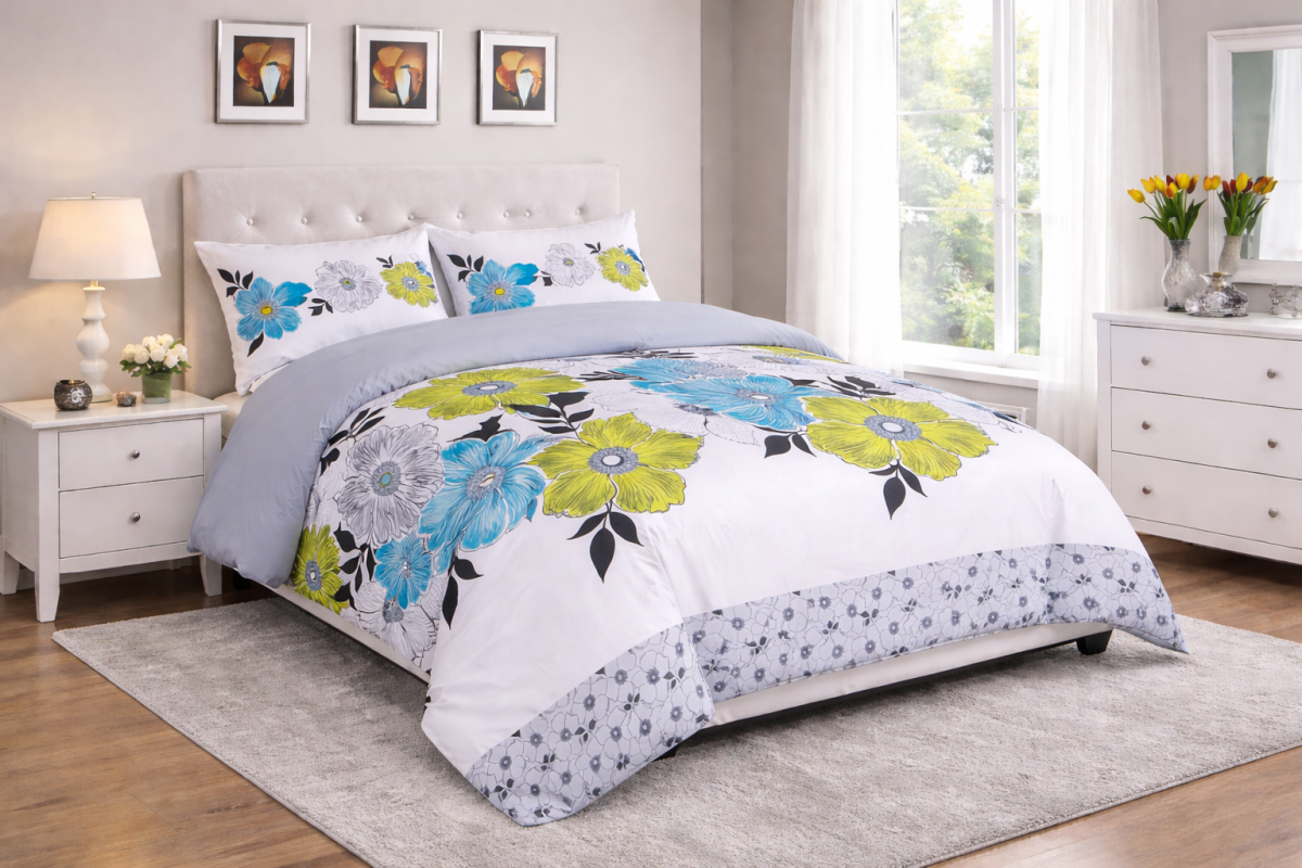 IKEA / EURO SIZE Duvet Cover Set - MARNA- GREY
