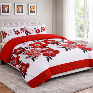 IKEA / EURO SIZE Duvet Cover Set - MARNA- RED