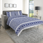 Sofa Bed Duvet Cover Set-SWIRL-BLUE