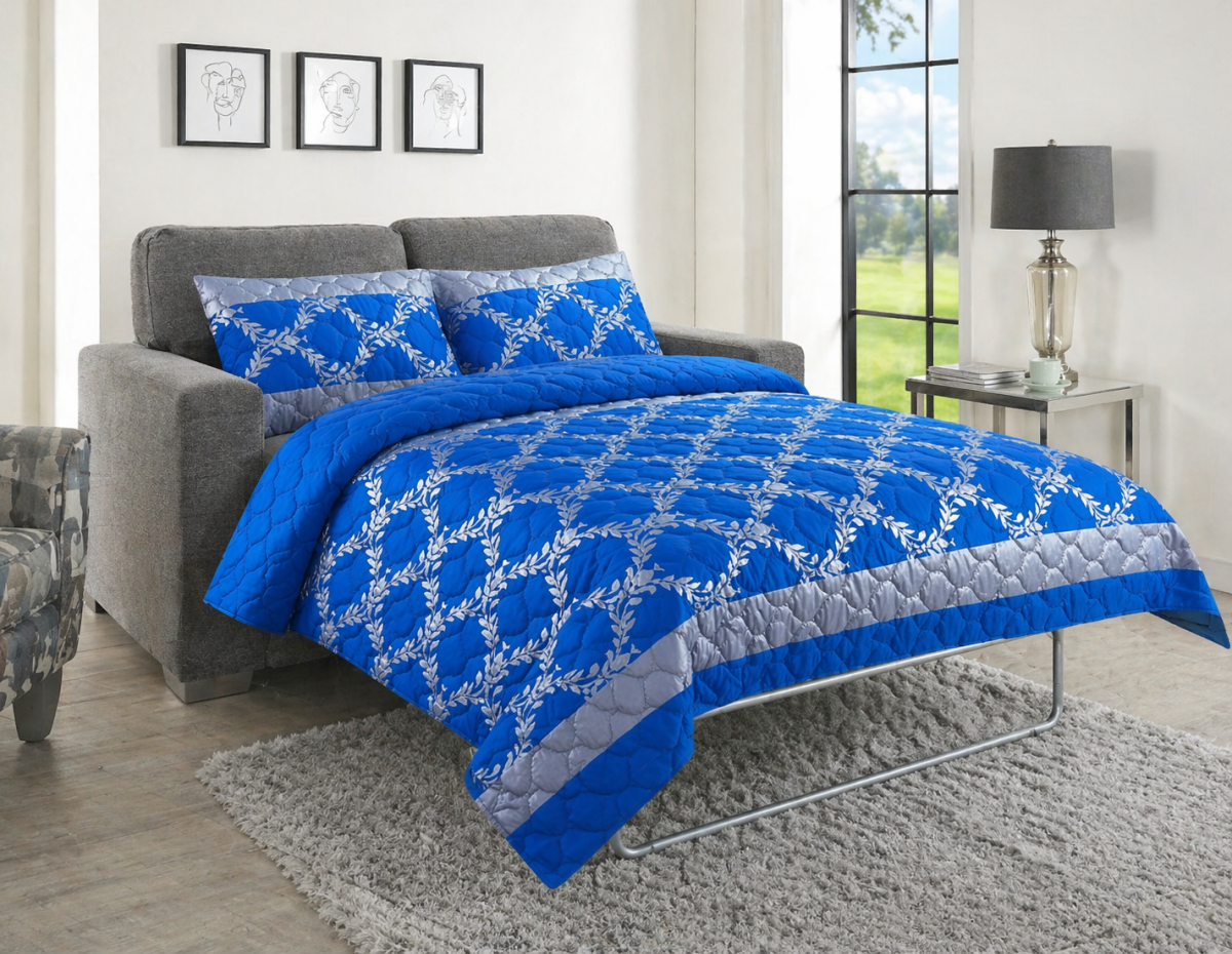 GLAMOUR BLUE SOFA BED Sofa Bed Duvet Cover Set-GLAMOUR - BLUE