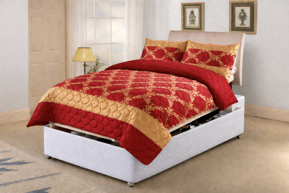 GLAMOUR RED Adjustable Bed Duvet Cover Set - GLAMOUR - RED