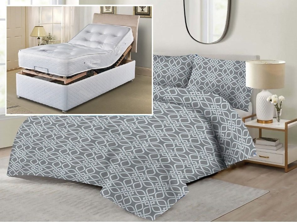 LADA GREY Adjustable Bed Duvet Cover Set - LADA GREY