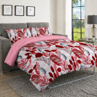 Sofa Bed Duvet Cover Set - LEAVES - RED