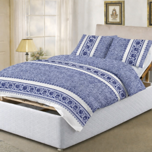 Adjustable Bed Duvet Cover Set - SWIRL- BLUE