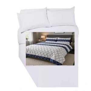 Corner Cut Off Double Duvet Cover Set - BLUE WAVE