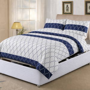 Adjustable Bed Duvet Cover Set - WAVE - BLUE